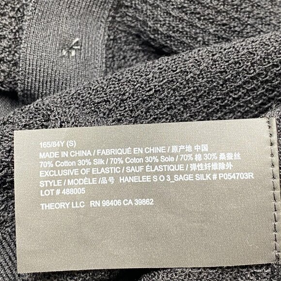 NEW THEORY Women’s Hanelee Cropped Cardigan Shirt – Black – Size S - Picture 8 of 8